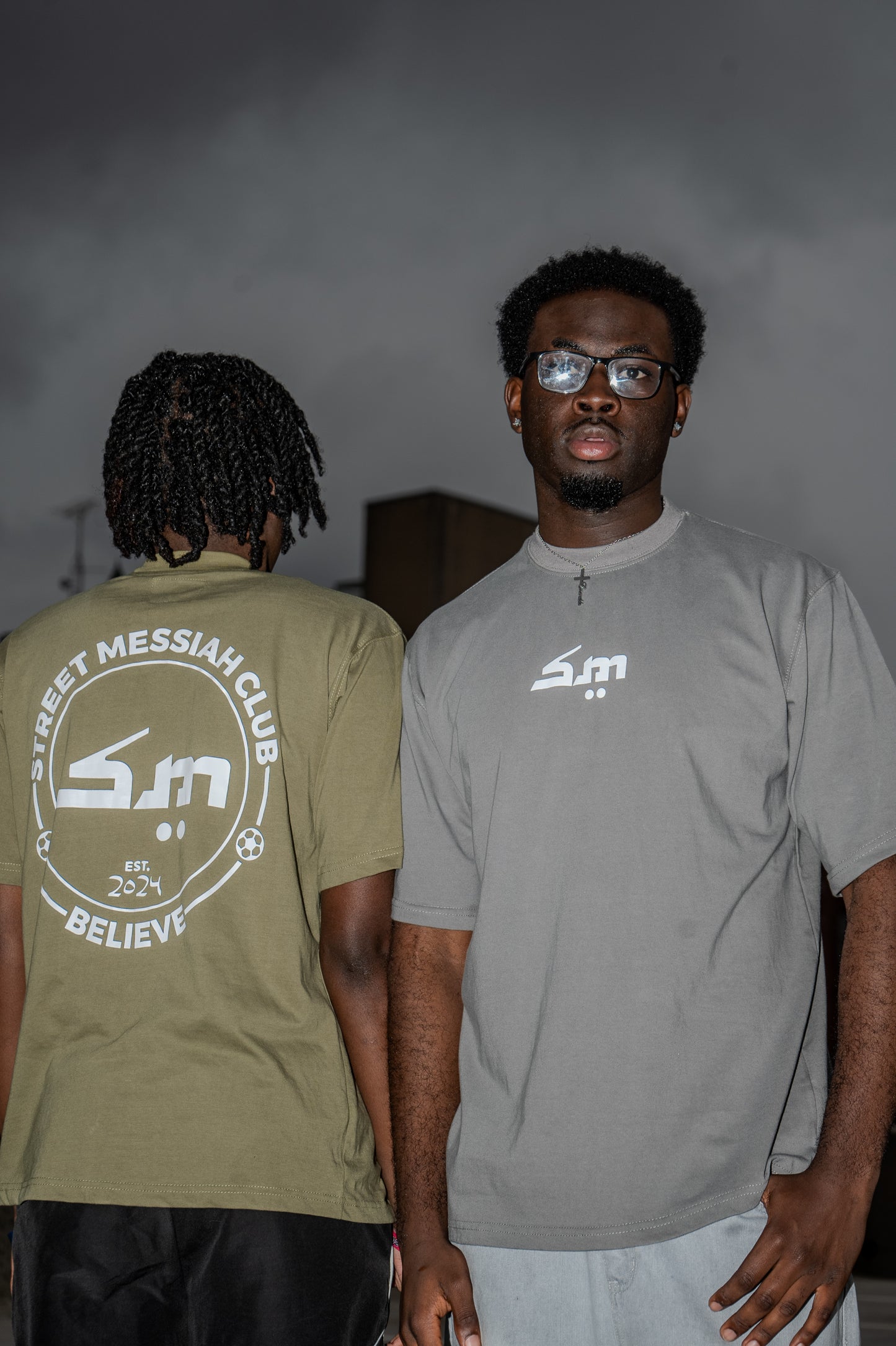 Street Messiah Club tee-Gray & Green
